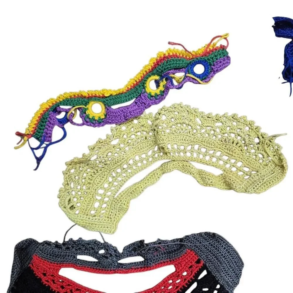 13 Vintage Handmade Crochet Collars Necklines Appliques
